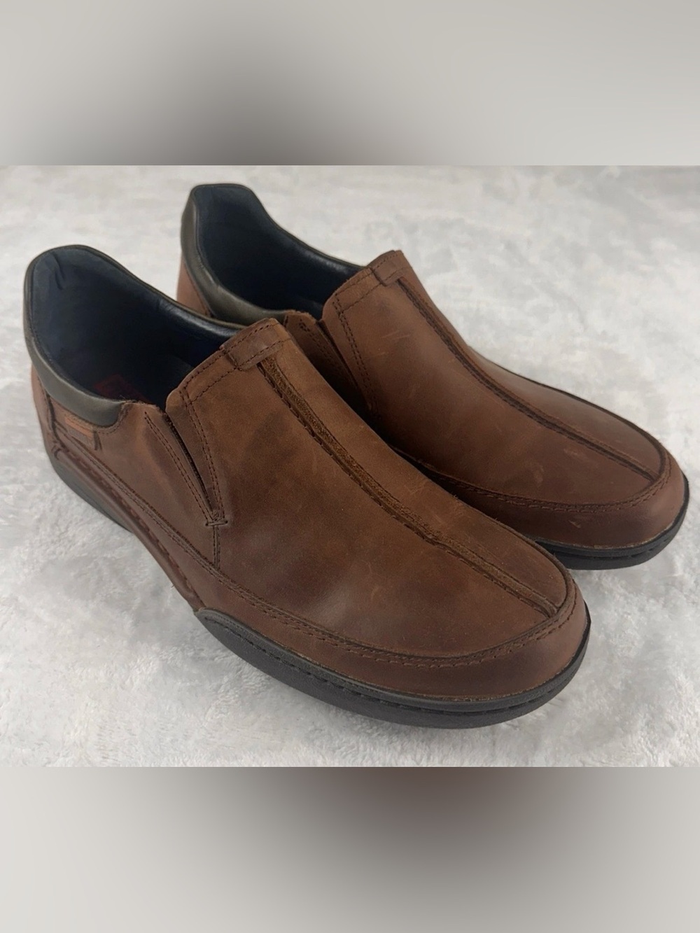 Pikolinos Mens 42 US 9 Brown Nubuck Leather Slip On Loafers Shoes Quiet Luxury